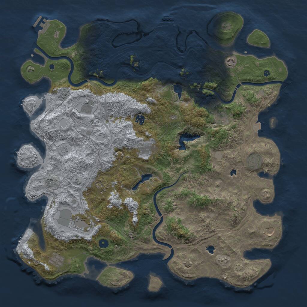 Rust Map: Procedural Map, Size: 4842, Seed: 4873234, 17 Monuments