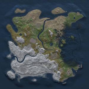 Thumbnail Rust Map: Procedural Map, Size: 3750, Seed: 706284, 14 Monuments
