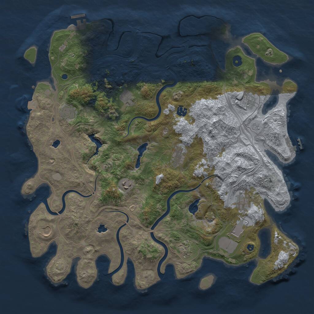 Rust Map: Procedural Map, Size: 4500, Seed: 978019678, 17 Monuments
