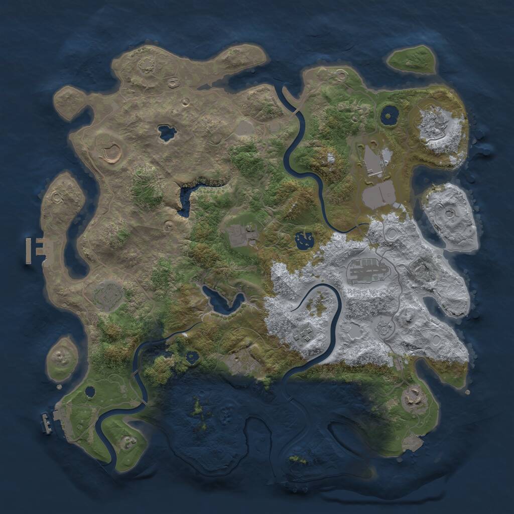 Rust Map: Procedural Map, Size: 4000, Seed: 6052025, 16 Monuments