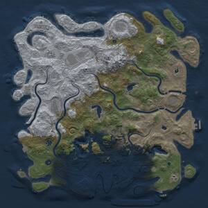 Thumbnail Rust Map: Procedural Map, Size: 5000, Seed: 345235, 16 Monuments