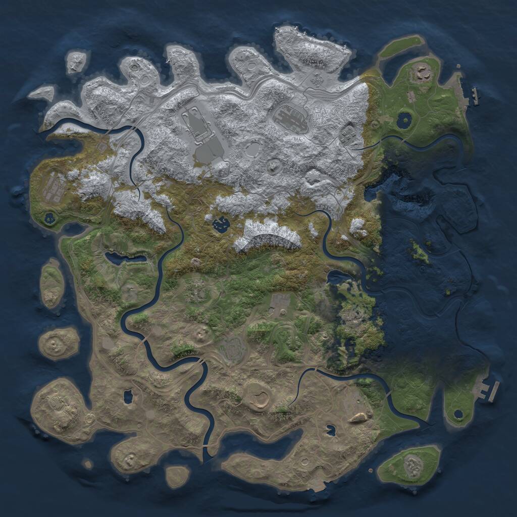 Rust Map: Procedural Map, Size: 4800, Seed: 47945550, 17 Monuments