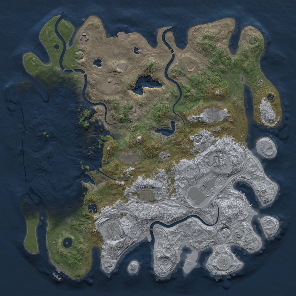 Rust Map: Procedural Map, Size: 4500, Seed: 659334866, 17 Monuments
