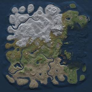 Thumbnail Rust Map: Procedural Map, Size: 5000, Seed: 866068185, 17 Monuments