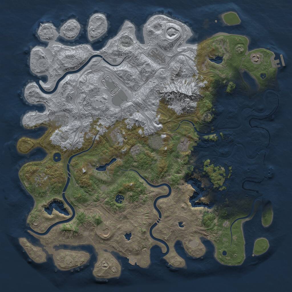 Rust Map: Procedural Map, Size: 5000, Seed: 866068185, 17 Monuments