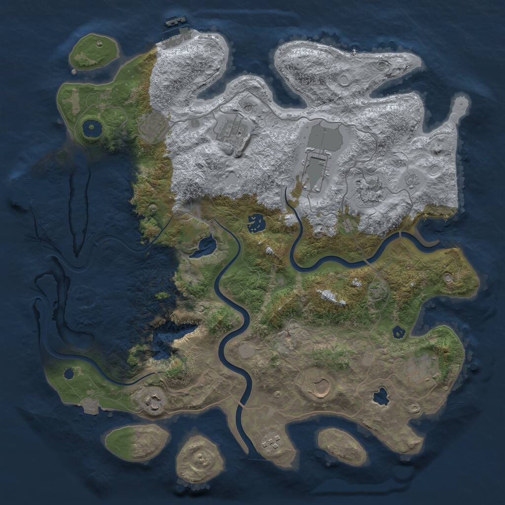 Rust Map: Procedural Map, Size: 4000, Seed: 1440662167, 15 Monuments