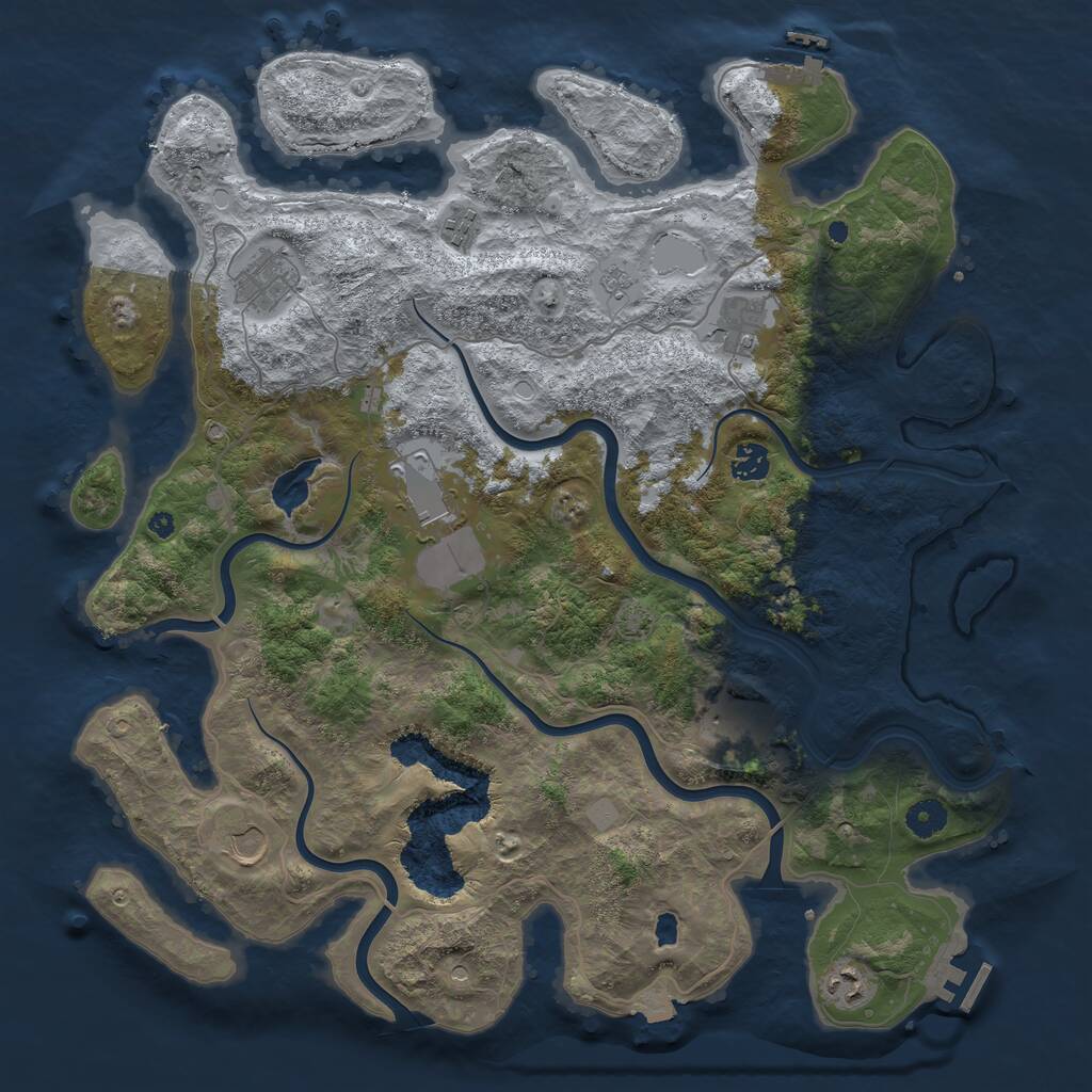Rust Map: Procedural Map, Size: 4200, Seed: 258617, 14 Monuments