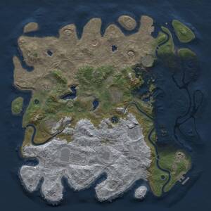 Thumbnail Rust Map: Procedural Map, Size: 4500, Seed: 1067272969, 16 Monuments