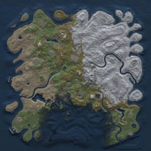 Thumbnail Rust Map: Procedural Map, Size: 5000, Seed: 477933, 16 Monuments