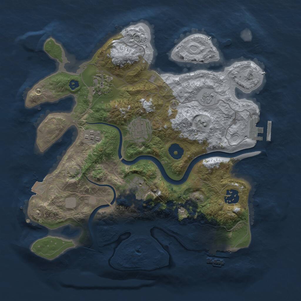 Rust Map: Procedural Map, Size: 3000, Seed: 20539, 11 Monuments