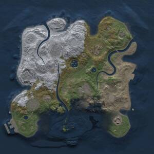 Thumbnail Rust Map: Procedural Map, Size: 3000, Seed: 2000125880, 13 Monuments