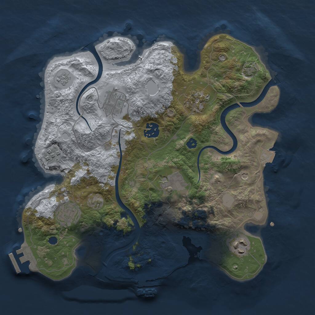 Rust Map: Procedural Map, Size: 3000, Seed: 2000125880, 13 Monuments