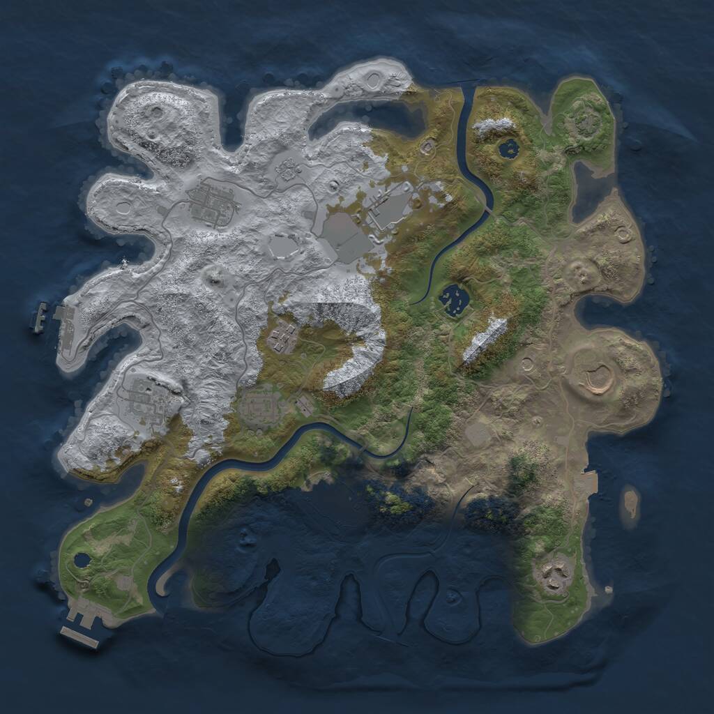 Rust Map: Procedural Map, Size: 3650, Seed: 38268336, 15 Monuments
