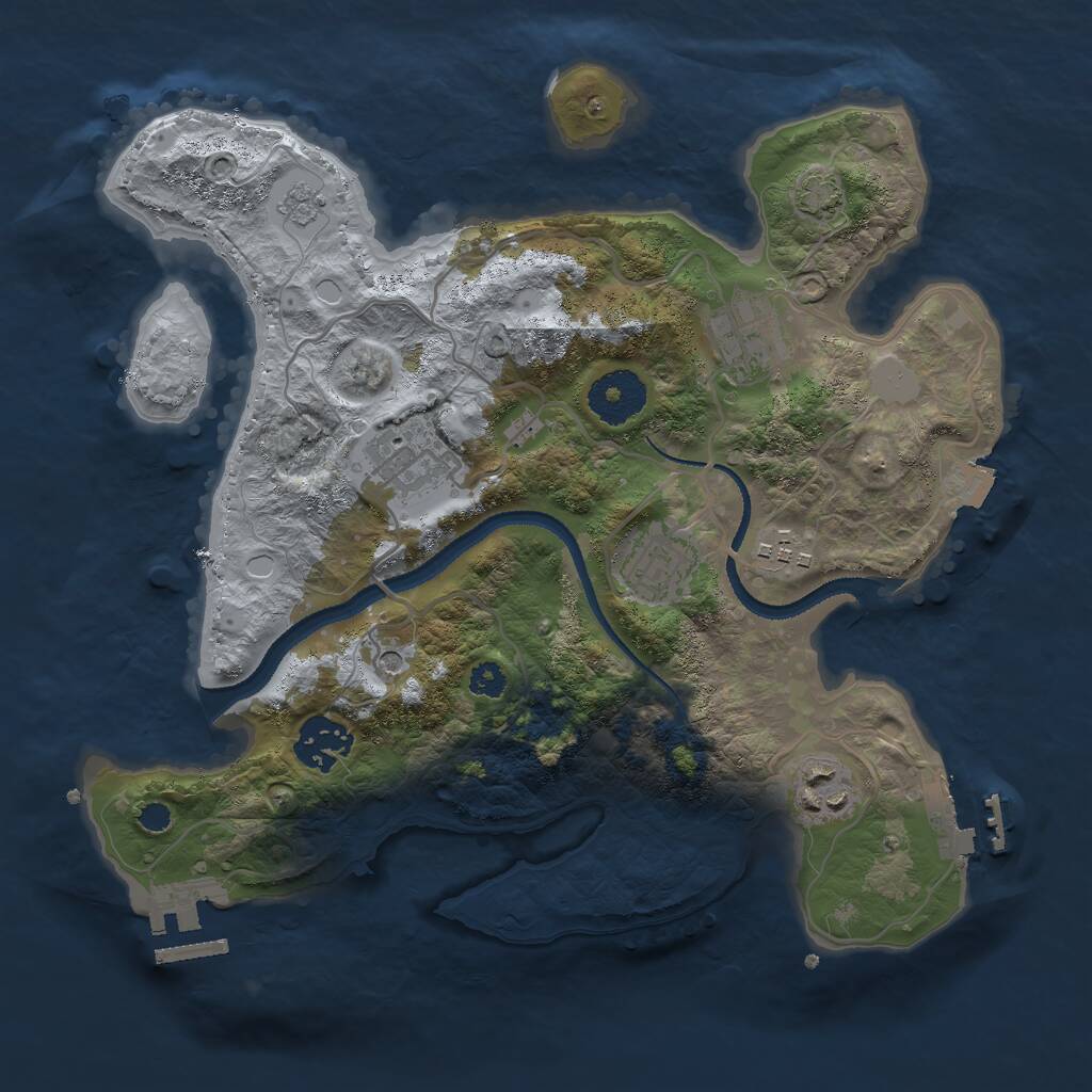 Rust Map: Procedural Map, Size: 3000, Seed: 921947834, 12 Monuments