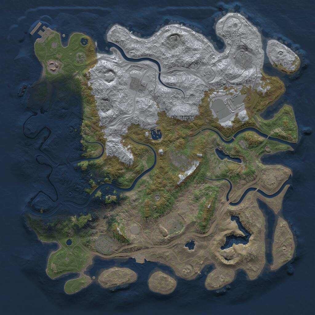 Rust Map: Procedural Map, Size: 4250, Seed: 1865337670, 15 Monuments