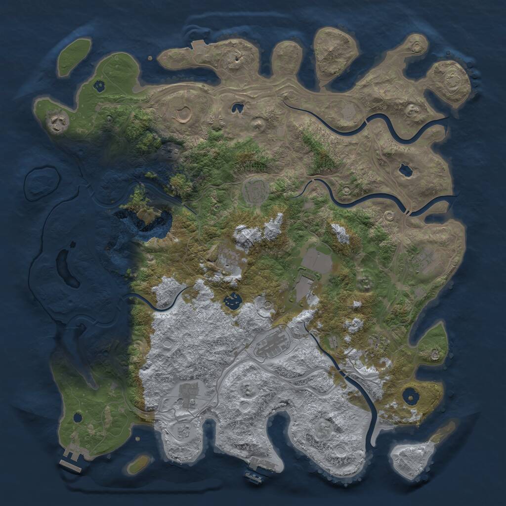 Rust Map: Procedural Map, Size: 4500, Seed: 1509511403, 17 Monuments