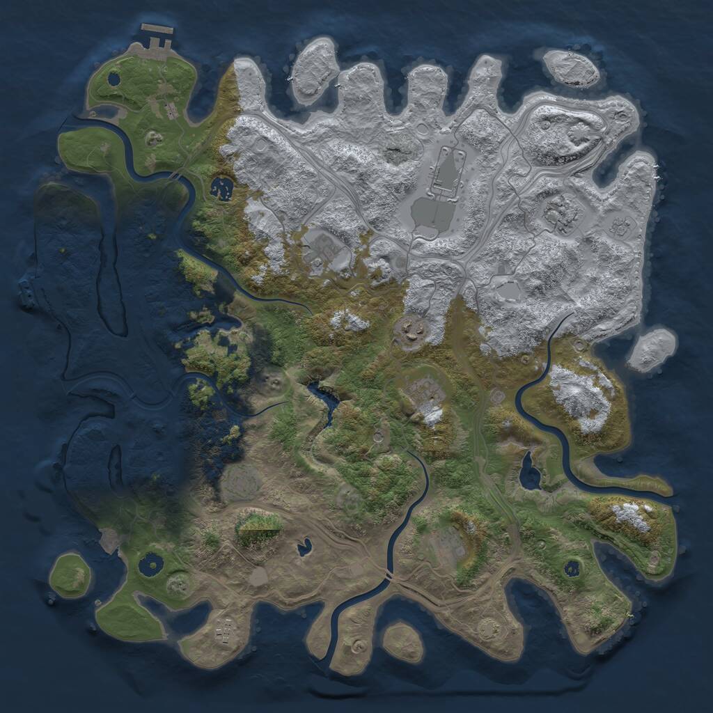 Rust Map: Procedural Map, Size: 4500, Seed: 1137337339, 15 Monuments