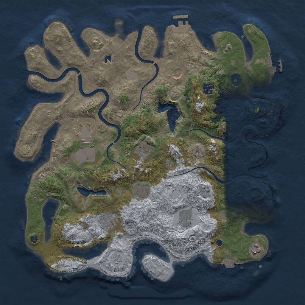 Rust Map: Procedural Map, Size: 4000, Seed: 1146550165, 15 Monuments