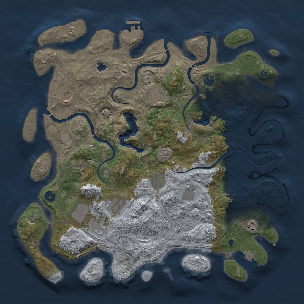 Rust Map: Procedural Map, Size: 4300, Seed: 11192, 15 Monuments