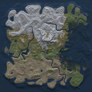 Thumbnail Rust Map: Procedural Map, Size: 5000, Seed: 30599601, 17 Monuments