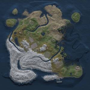 Thumbnail Rust Map: Procedural Map, Size: 3500, Seed: 1990127680, 14 Monuments