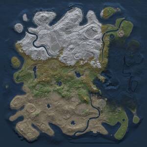 Thumbnail Rust Map: Procedural Map, Size: 4500, Seed: 415263375, 17 Monuments