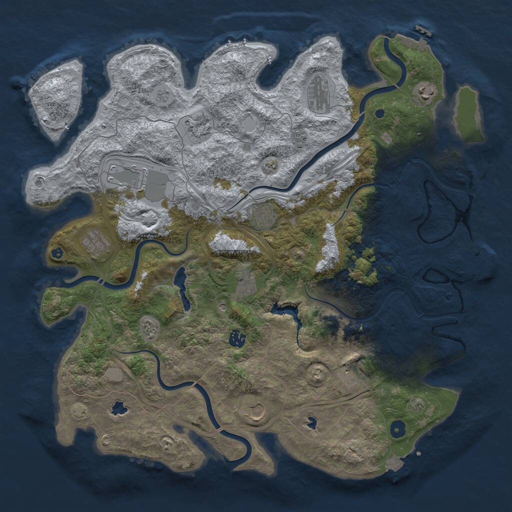 Rust Map: Procedural Map, Size: 4500, Seed: 86292922, 17 Monuments