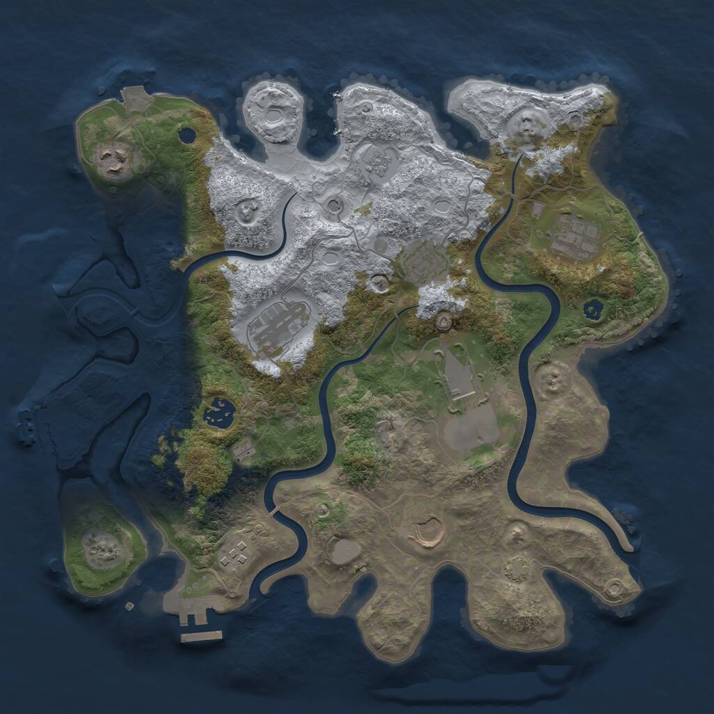 Rust Map: Procedural Map, Size: 3500, Seed: 880771, 14 Monuments