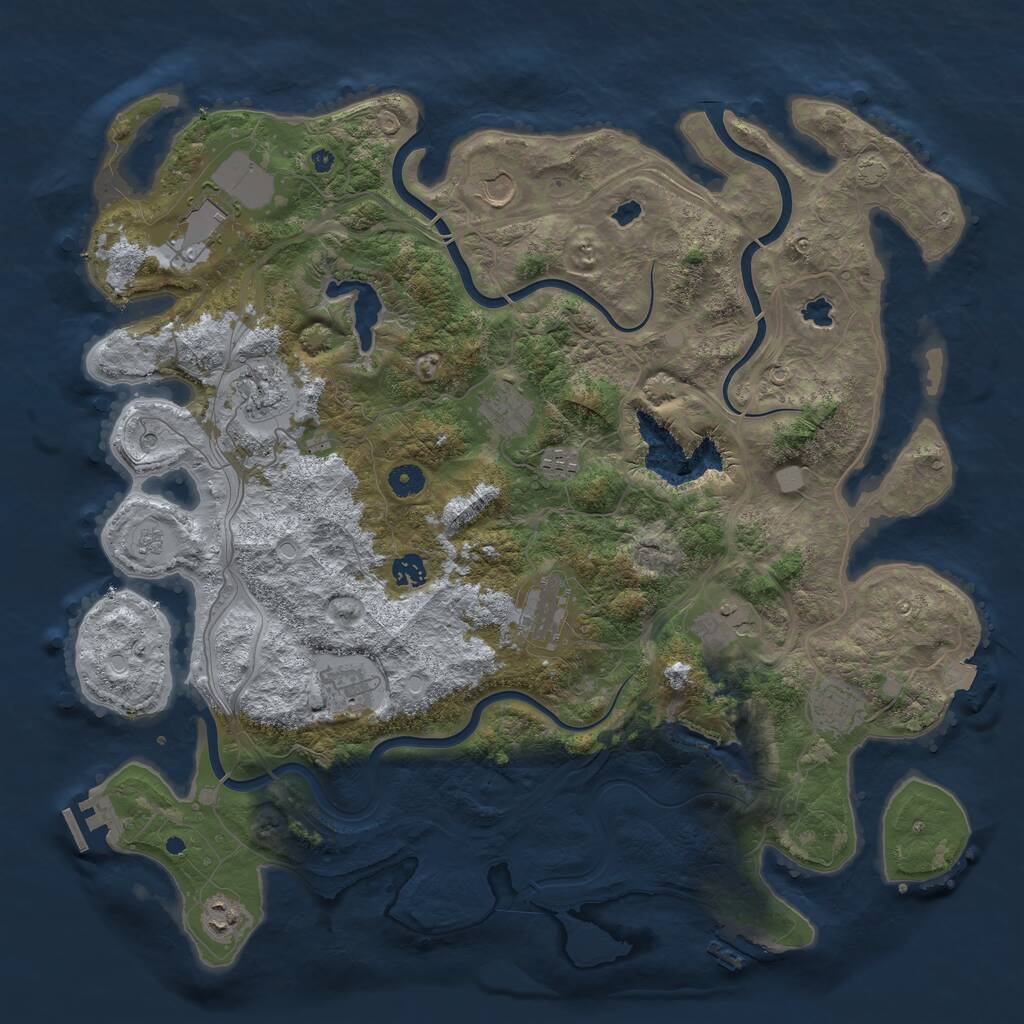 Rust Map: Procedural Map, Size: 4500, Seed: 1786061599, 17 Monuments