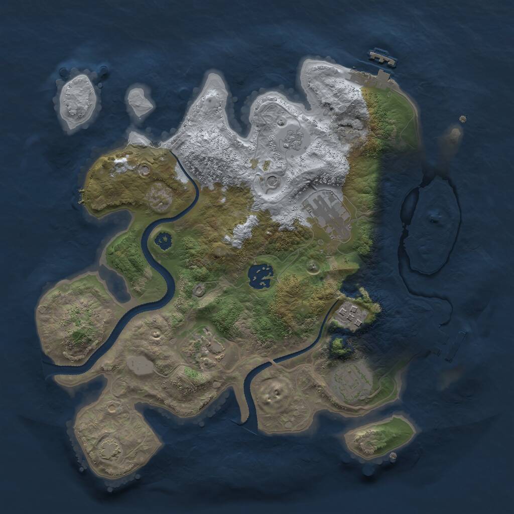 Rust Map: Procedural Map, Size: 3000, Seed: 55375, 11 Monuments