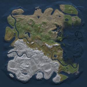Thumbnail Rust Map: Procedural Map, Size: 4500, Seed: 1683743430, 16 Monuments