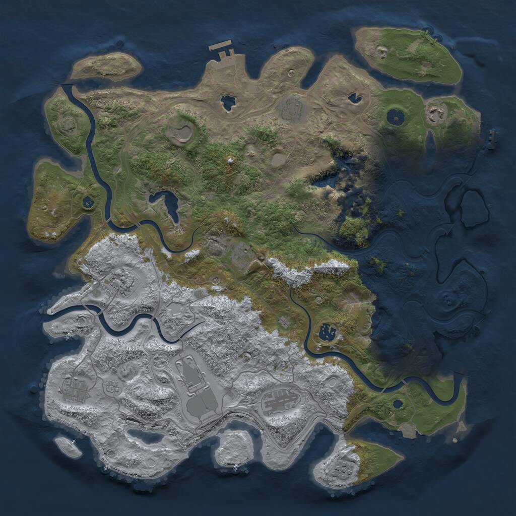 Rust Map: Procedural Map, Size: 4500, Seed: 1683743430, 16 Monuments