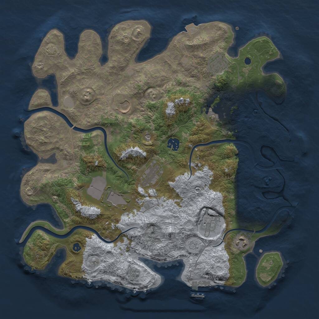 Rust Map: Procedural Map, Size: 3800, Seed: 1757052004, 15 Monuments