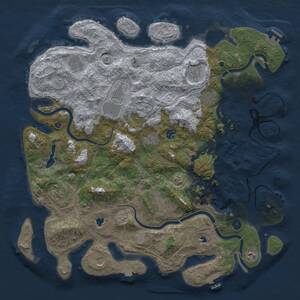 Thumbnail Rust Map: Procedural Map, Size: 4686, Seed: 712275, 17 Monuments