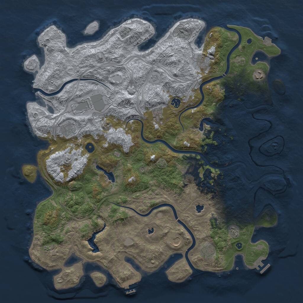Rust Map: Procedural Map, Size: 4850, Seed: 9042025, 17 Monuments