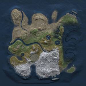 Thumbnail Rust Map: Procedural Map, Size: 2700, Seed: 1293706200, 9 Monuments
