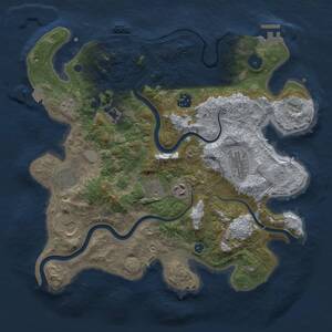 Thumbnail Rust Map: Procedural Map, Size: 3500, Seed: 1969676406, 14 Monuments