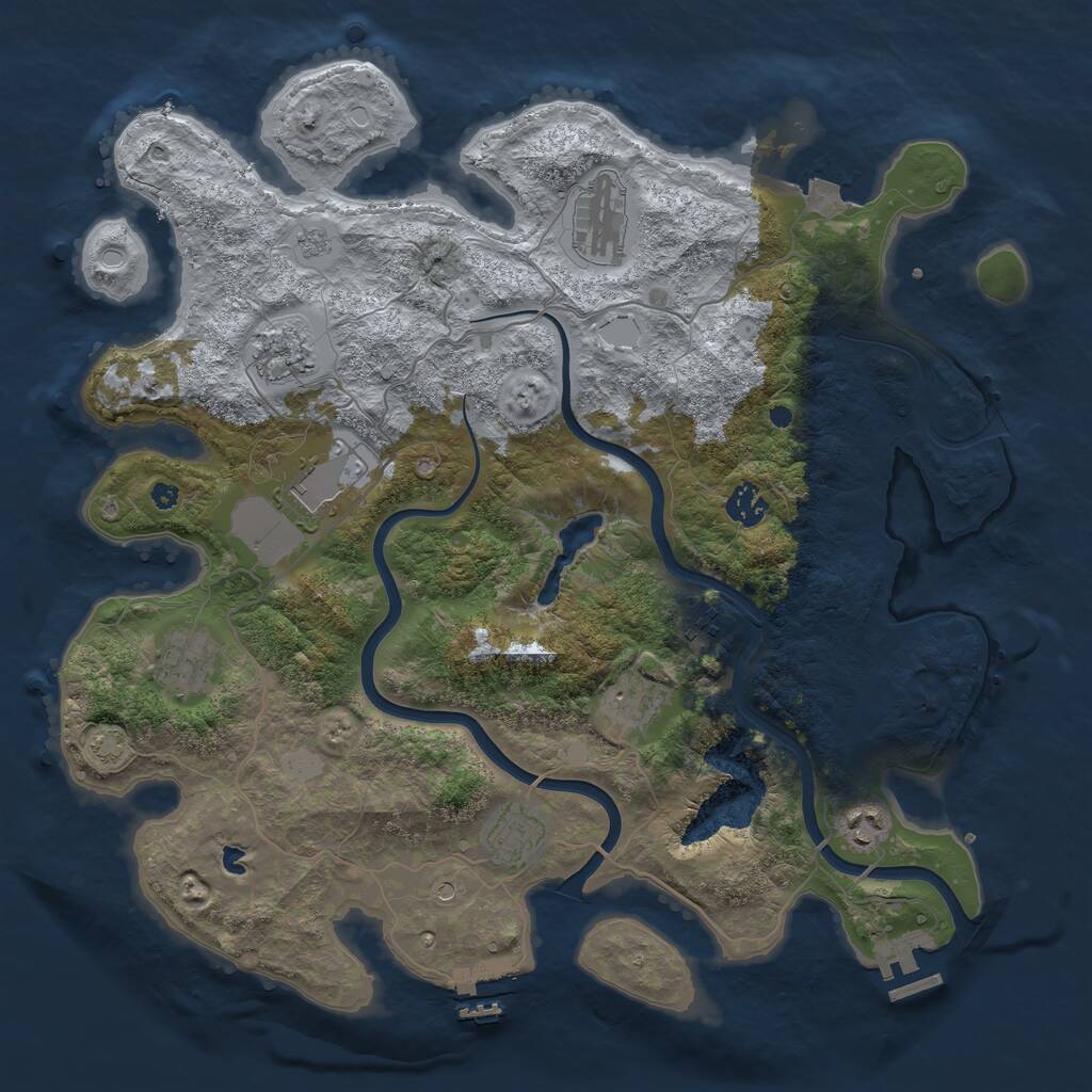 Rust Map: Procedural Map, Size: 4000, Seed: 20180601, 15 Monuments