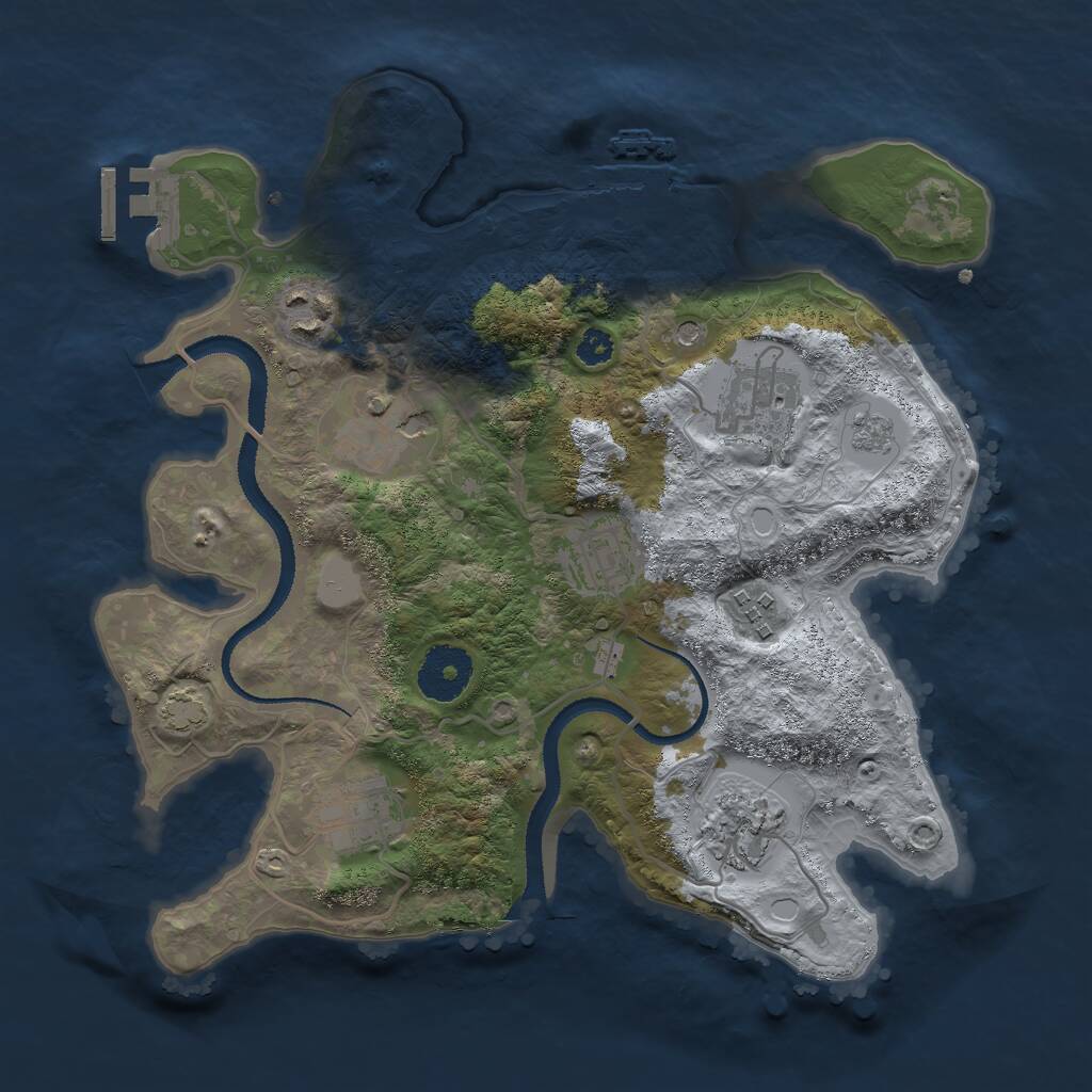 Rust Map: Procedural Map, Size: 3000, Seed: 1896757972, 13 Monuments