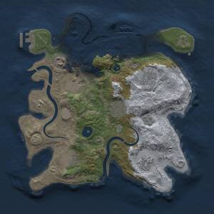 Thumbnail Rust Map: Procedural Map, Size: 3000, Seed: 1896757972, 13 Monuments