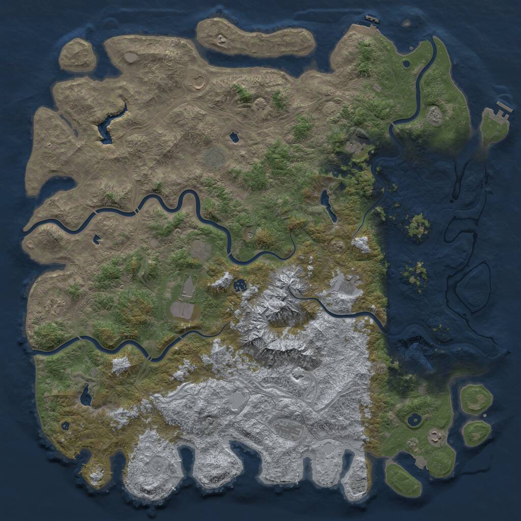 Rust Map: Procedural Map, Size: 6000, Seed: 859846181, 17 Monuments