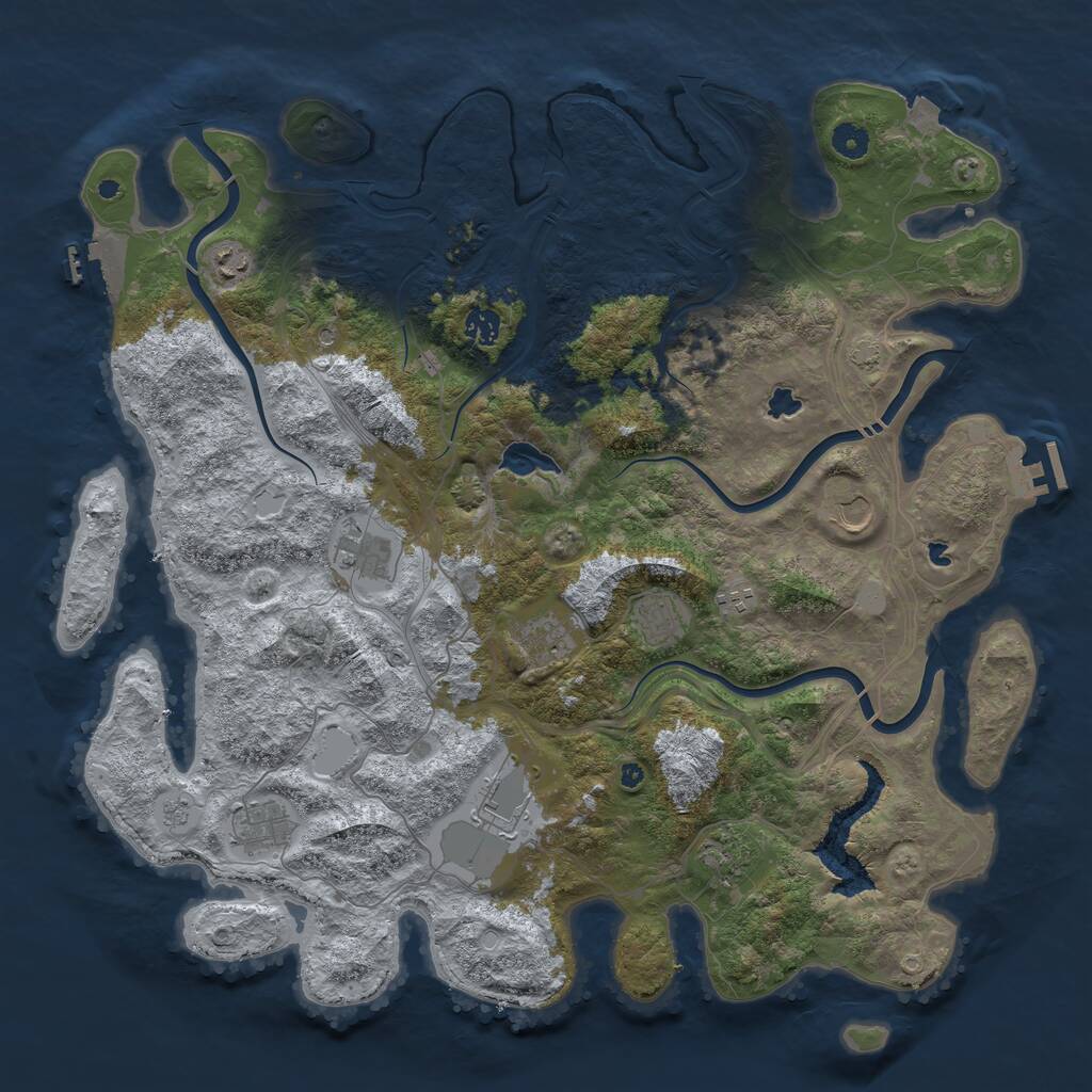 Rust Map: Procedural Map, Size: 4500, Seed: 97488205, 16 Monuments