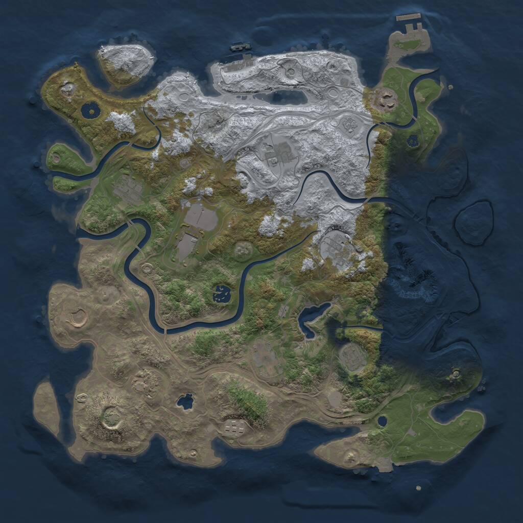 Rust Map: Procedural Map, Size: 4300, Seed: 89482494, 17 Monuments