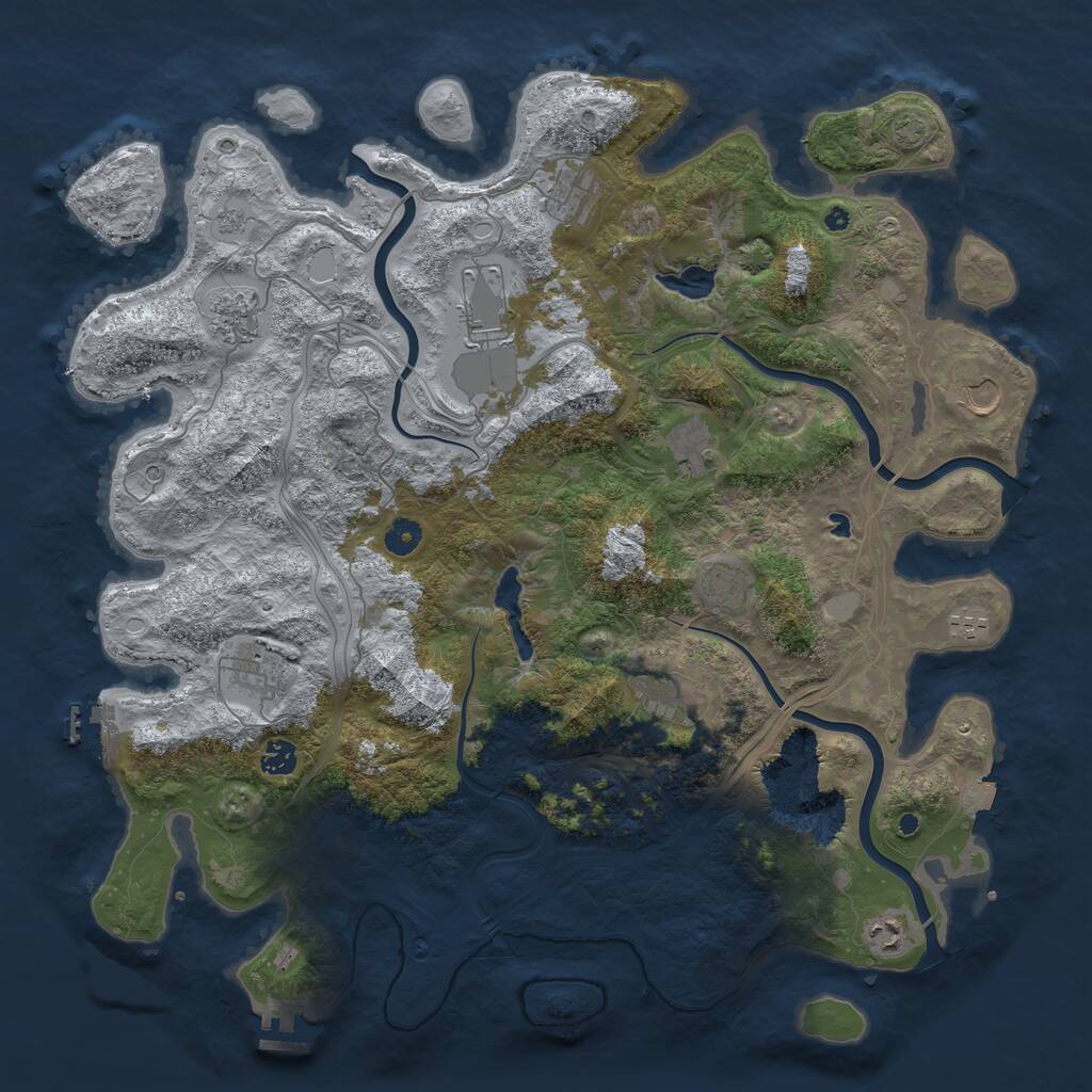 Rust Map: Procedural Map, Size: 4500, Seed: 478682197, 17 Monuments