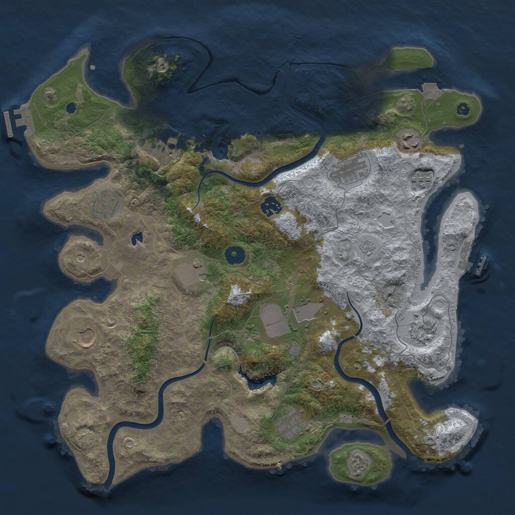 Rust Map: Procedural Map, Size: 4000, Seed: 1652555435, 17 Monuments