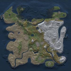 Thumbnail Rust Map: Procedural Map, Size: 4000, Seed: 1652555435, 17 Monuments