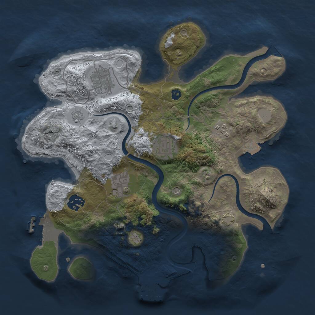 Rust Map: Procedural Map, Size: 3000, Seed: 260869, 11 Monuments