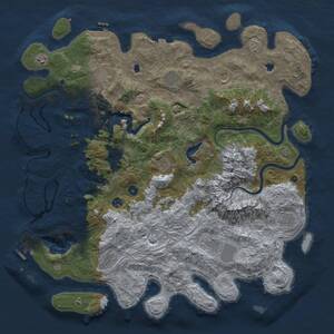 Thumbnail Rust Map: Procedural Map, Size: 5000, Seed: 2039389890, 16 Monuments