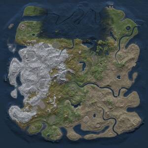 Thumbnail Rust Map: Procedural Map, Size: 5000, Seed: 648266, 17 Monuments