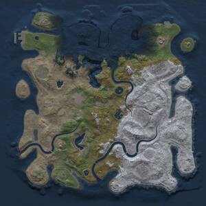 Thumbnail Rust Map: Procedural Map, Size: 4000, Seed: 84878959, 14 Monuments